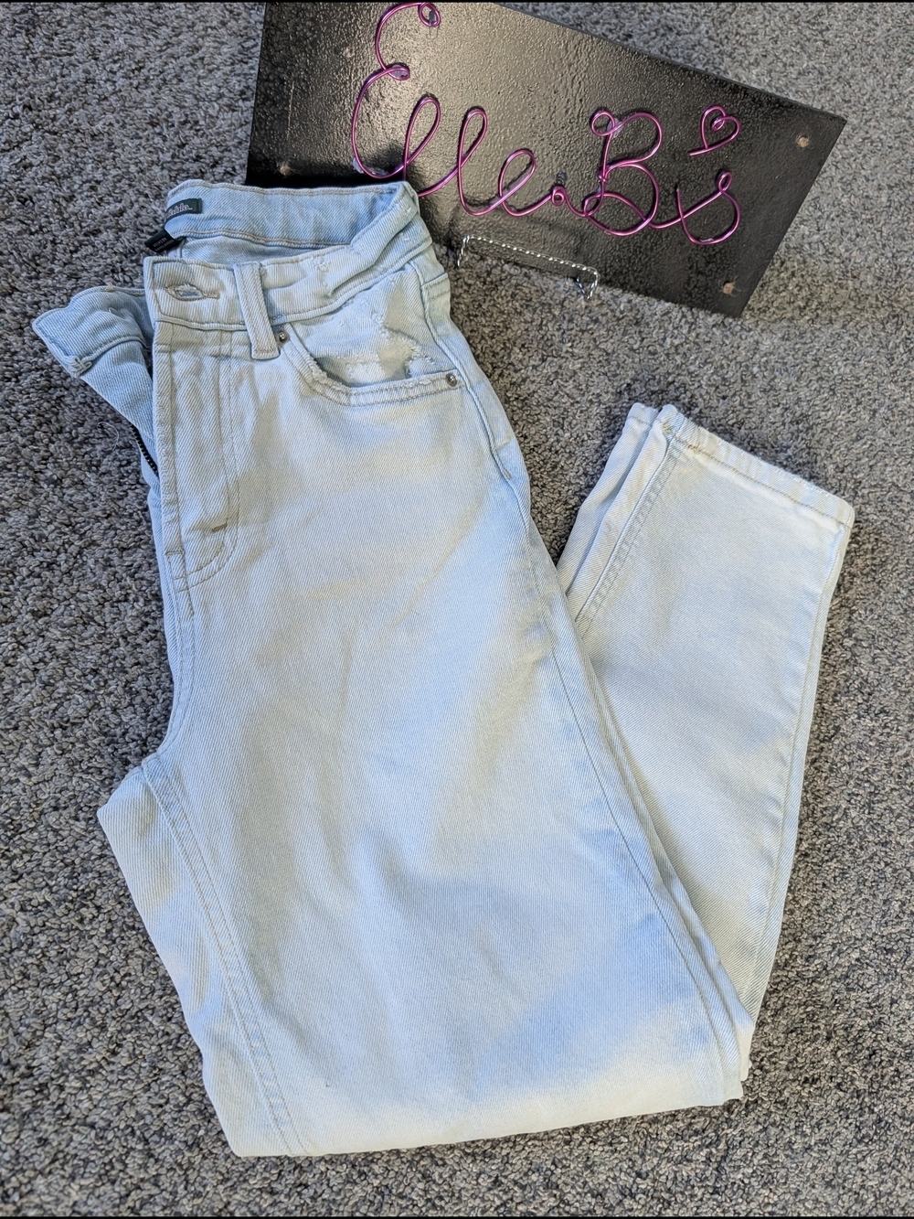 Euc Wild fable Light Wash Super High Rise Tapered Denim Jean 00